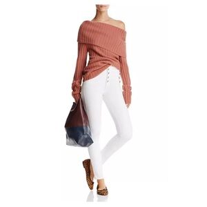 J Brand Natasha Sky-High Skinny Jeans in Blanc